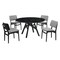 Armen Living Venus and Lima 5 Piece Black Marble Round Dining Set SETVEDIBLK5D - alternate 1